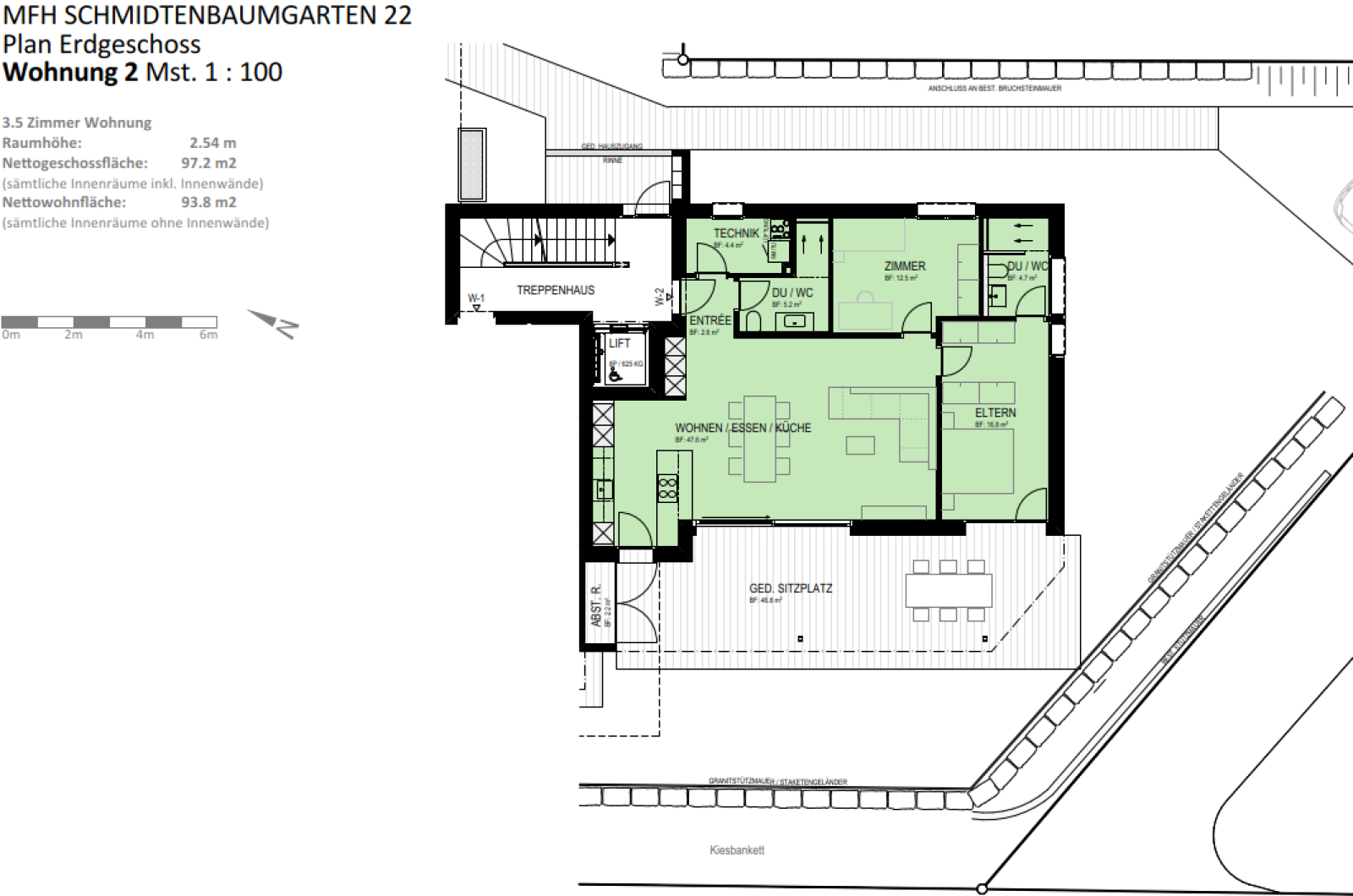 3.5 Zimmer Wohnung Parterre (Bezug ab 1. April 2027) - Wohnung 2